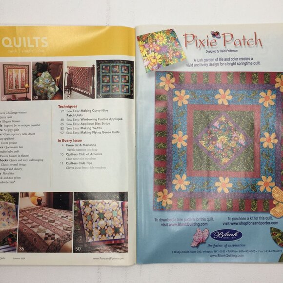 Fons & Porter's Quilting Easy Quilts Magazine Summer 2009 18 Projects Designs - Picture 3 of 13